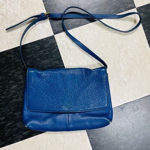 JCrew royal blue leather crossbody purse